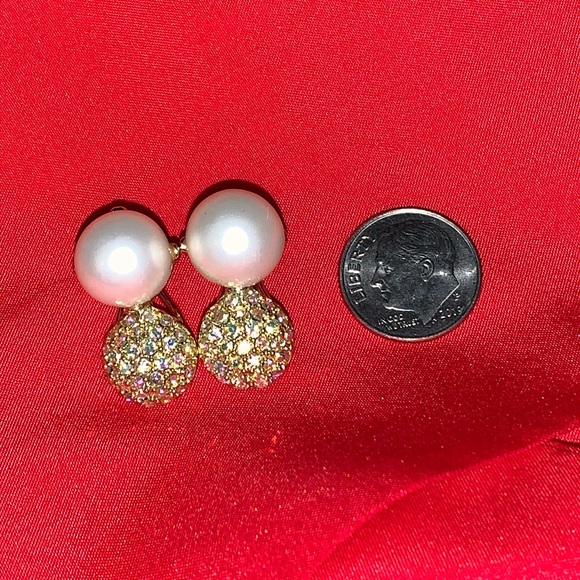 Celebrity NY AB Rhinestone & Faux Pearl Earrings - Picture 2 of 10